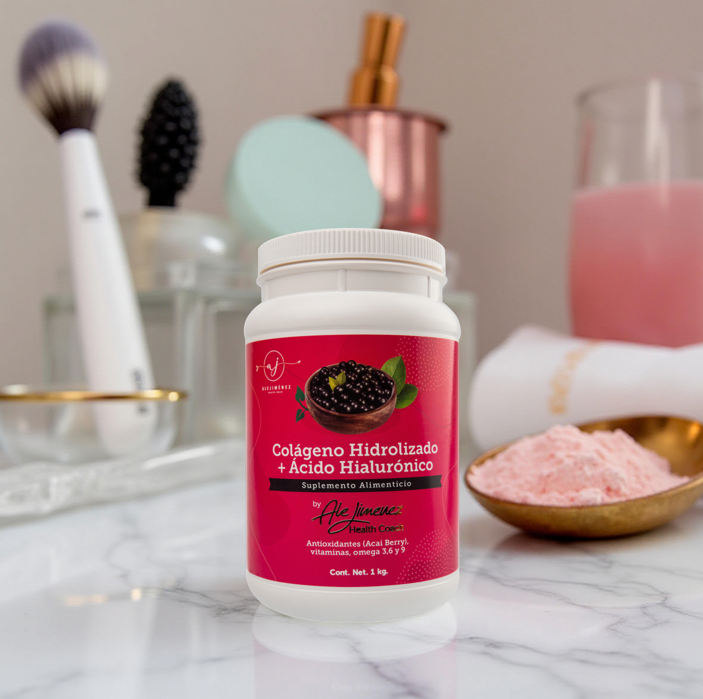 Colágeno Hidrolizado + Ácido Hialurónico – Piel Radiante, Cabello Fuerte y Articulaciones Saludables